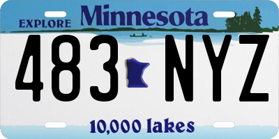 MN license plate 483NYZ