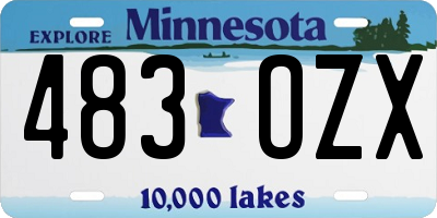 MN license plate 483OZX