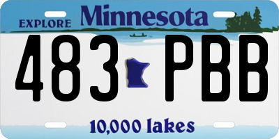 MN license plate 483PBB