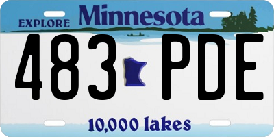 MN license plate 483PDE