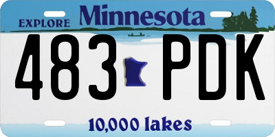MN license plate 483PDK