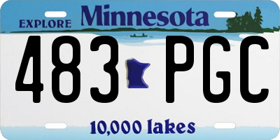 MN license plate 483PGC