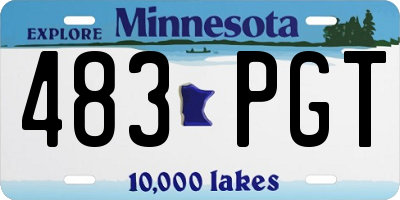 MN license plate 483PGT