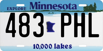 MN license plate 483PHL