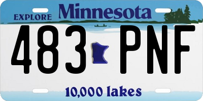 MN license plate 483PNF