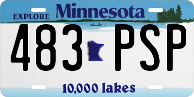 MN license plate 483PSP