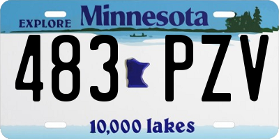 MN license plate 483PZV