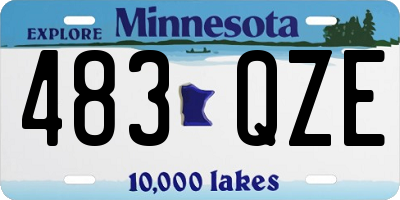 MN license plate 483QZE