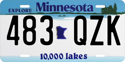 MN license plate 483QZK