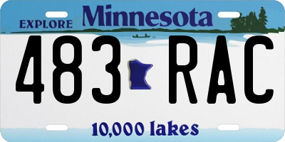 MN license plate 483RAC
