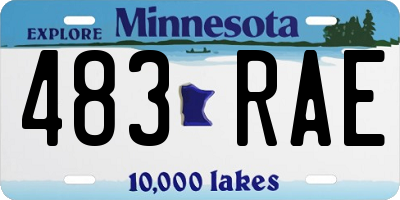 MN license plate 483RAE