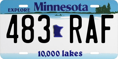 MN license plate 483RAF