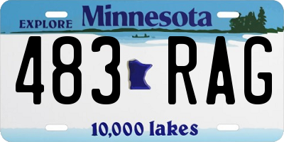 MN license plate 483RAG