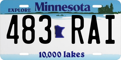 MN license plate 483RAI