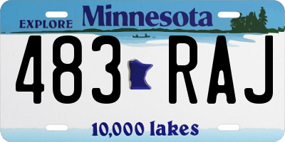 MN license plate 483RAJ