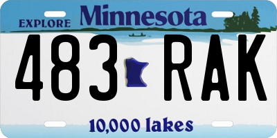 MN license plate 483RAK