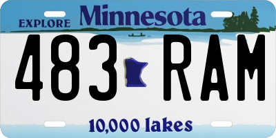MN license plate 483RAM