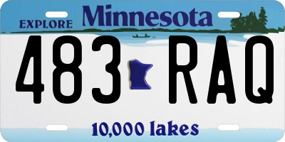 MN license plate 483RAQ