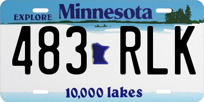 MN license plate 483RLK
