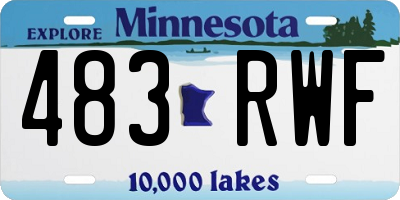 MN license plate 483RWF