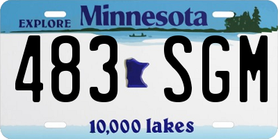 MN license plate 483SGM
