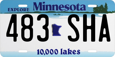 MN license plate 483SHA