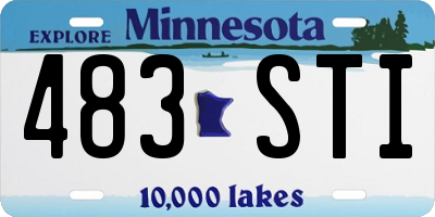 MN license plate 483STI
