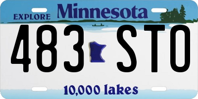 MN license plate 483STO
