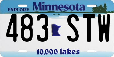 MN license plate 483STW