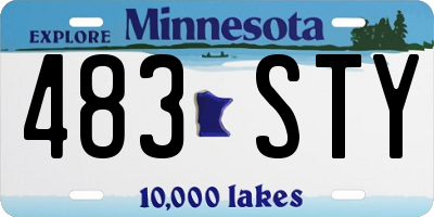 MN license plate 483STY