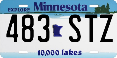 MN license plate 483STZ