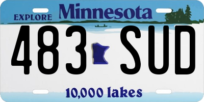 MN license plate 483SUD