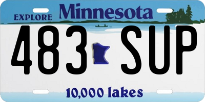 MN license plate 483SUP