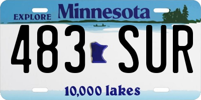 MN license plate 483SUR
