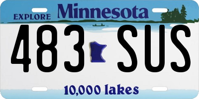 MN license plate 483SUS