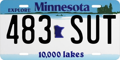 MN license plate 483SUT