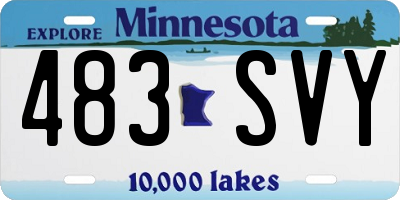 MN license plate 483SVY