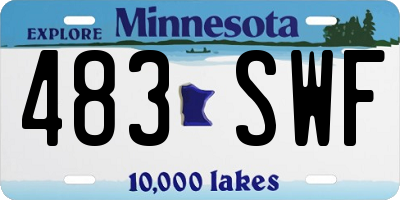 MN license plate 483SWF