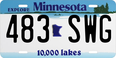 MN license plate 483SWG