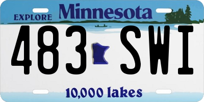 MN license plate 483SWI