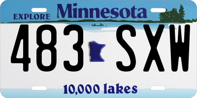 MN license plate 483SXW