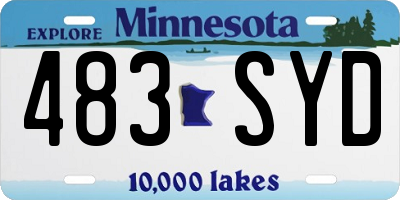 MN license plate 483SYD