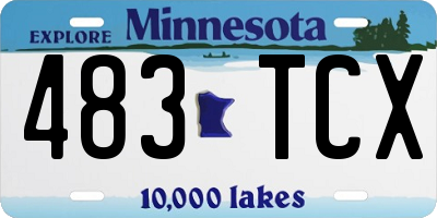 MN license plate 483TCX