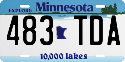 MN license plate 483TDA