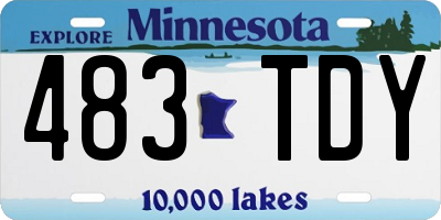MN license plate 483TDY