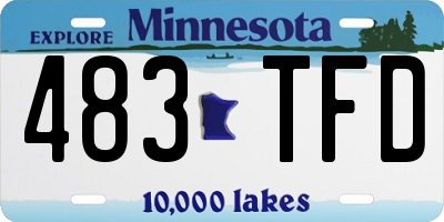 MN license plate 483TFD