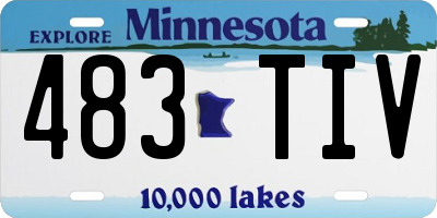 MN license plate 483TIV