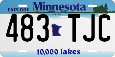 MN license plate 483TJC