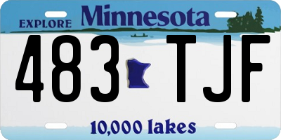 MN license plate 483TJF