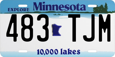MN license plate 483TJM